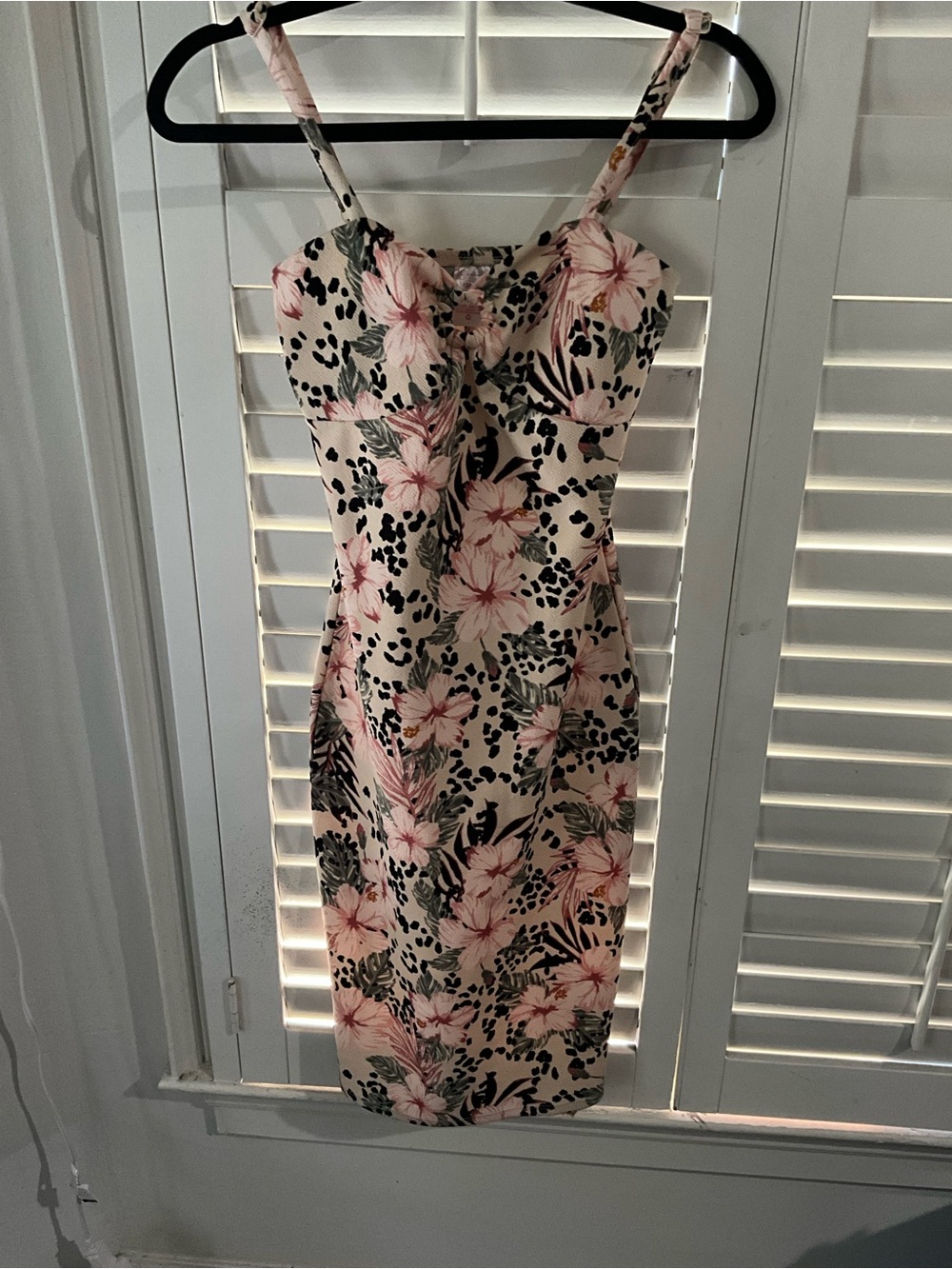 No Boundaries Pink Floral Midi Dress with Spaghetti Straps